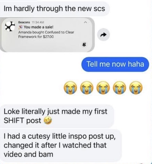 DM: first SHIFT post led to a sale